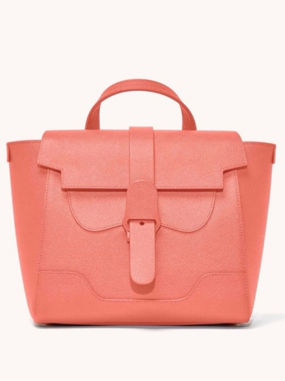 Senreve Mini Maestra Coral Pink Structured Top-Handle Backpack